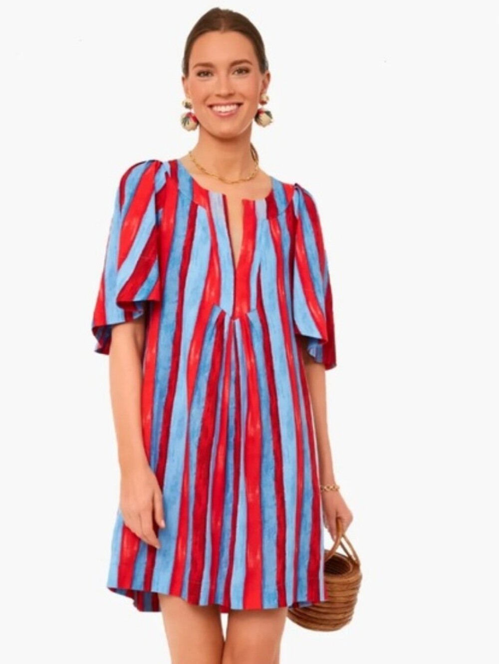 Tuckernuck Red and Light Blue Striped Mini Dress